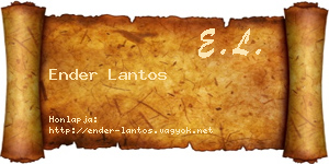 Ender Lantos névjegykártya